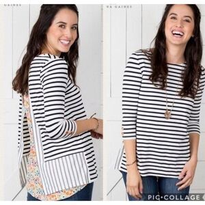 Matilda Jane Joanna Gaines Blouse Small Cream Multicolor